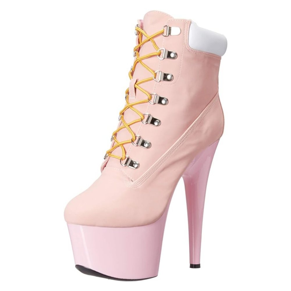 Ellie Shoes Faith Stripper Boots, Pink, New